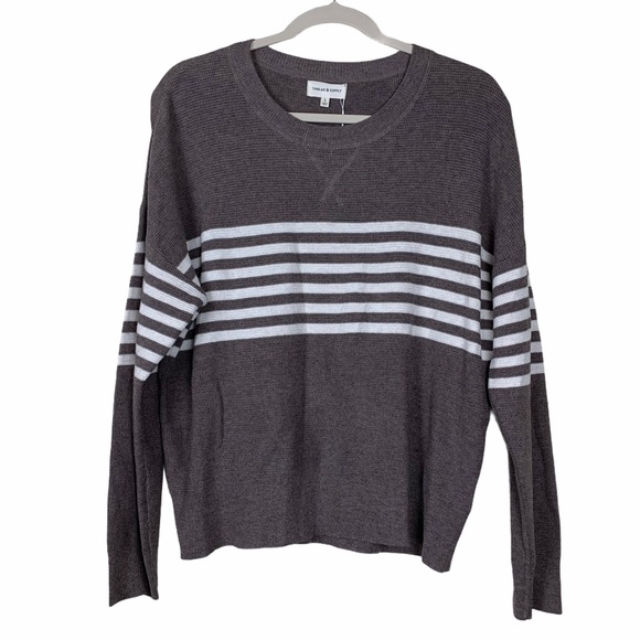 Thread & Supply Sweaters - Thread & Supply Brown Striped Comfy James Top NWT